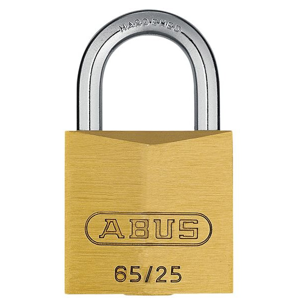 Durable ABUS 65/25mm Mechanical Brass Padlock - High Security Carded Lock