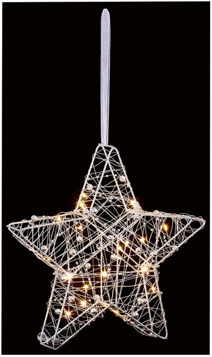 25cm Wire Star Decoration with 20 LEDs