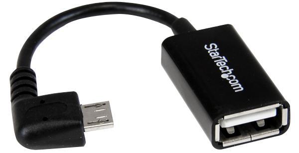 Right Angle Micro USB On-The-Go Adaptor Cable