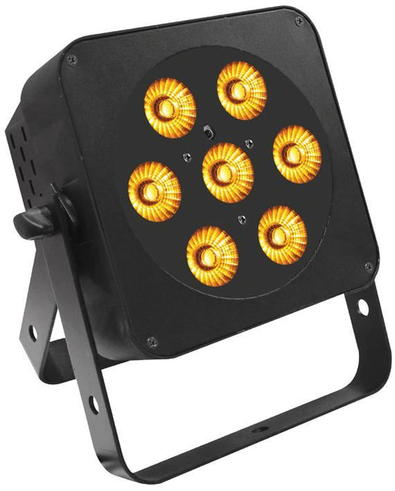 Slimline 7 x 5W RGBA LED PAR Can, Black