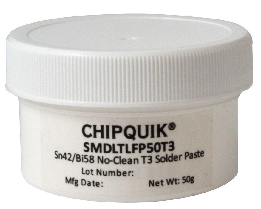 CHIP QUIK No-Clean Lead-Free Low Temperature Solder Paste Jar, 50g