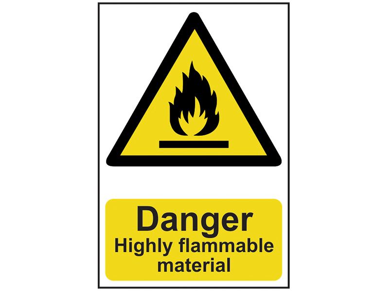 Danger Highly Flammable Material - PVC Sign 200 x 300mm