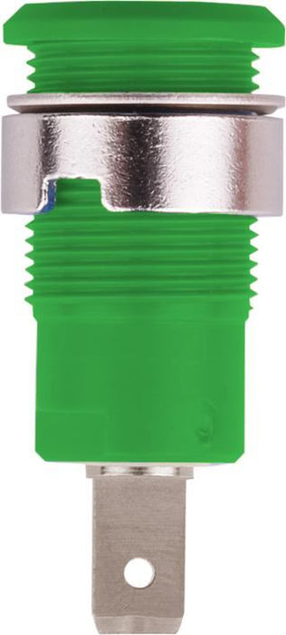 4mm Safety Socket Green, Tabs, 24A