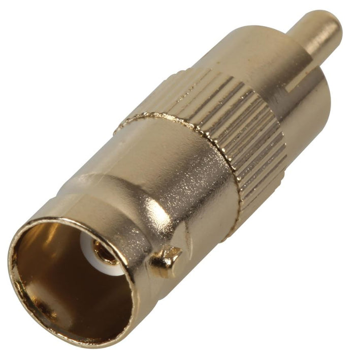 BNC Socket To Phono Plug, Gold Plated