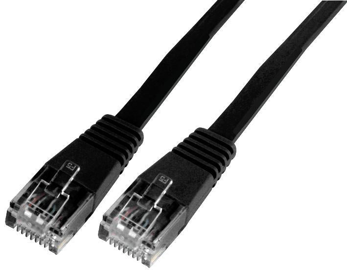 0.5m Black Flat Cat5e UTP Ethernet Patch Lead