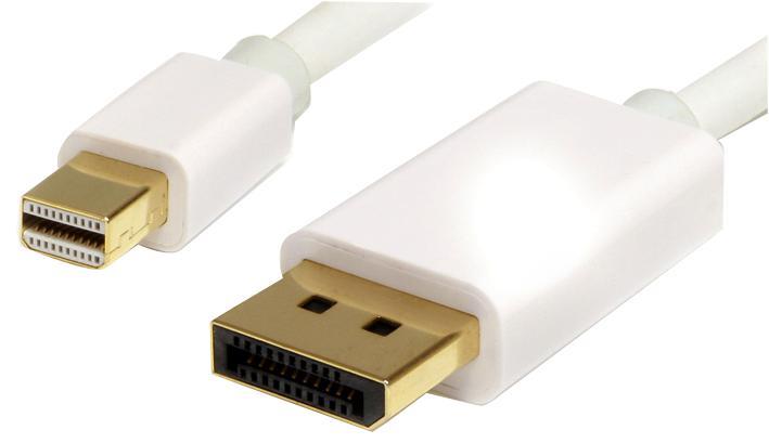 Mini DisplayPort 1.2 to DisplayPort Lead, 2m White