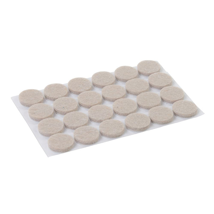 Self Adhesive Felt Pads Protectors 24pk - 20mm Round