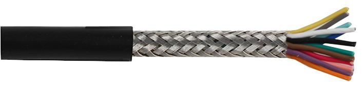 7-2-12C 12 Core Screened Cable, 0.2mm, Black, 25m