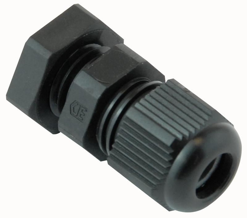 Nylon IP68-Rated Waterproof Cable Gland M12 6mm Black