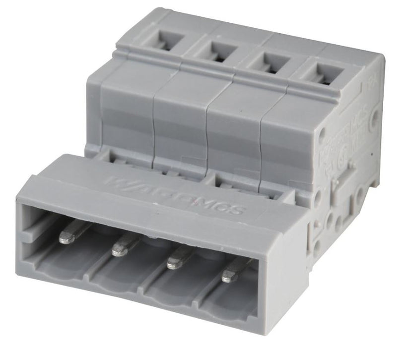 Pluggable Terminal Plug Connector with CAGE CLAMP Actuation 5mm pitch Grey