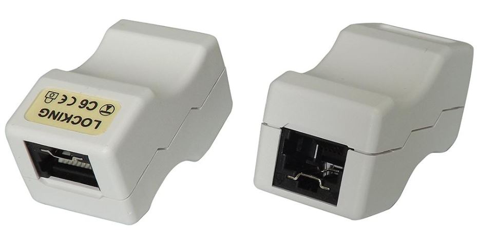 LOKJAC Cat6 Locking Inline Coupler, White