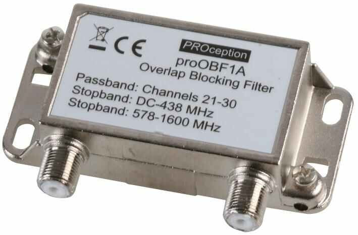 DTT Overlap Blocking Filter Passband 39-52, DC-578 MHz, 762-1600 MHz