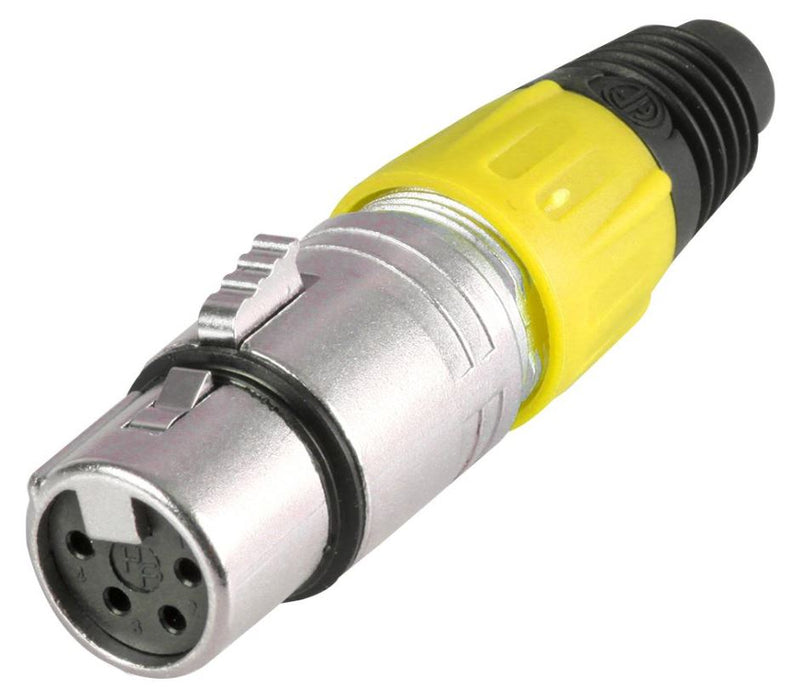 4 Pole XLR Socket, Yellow