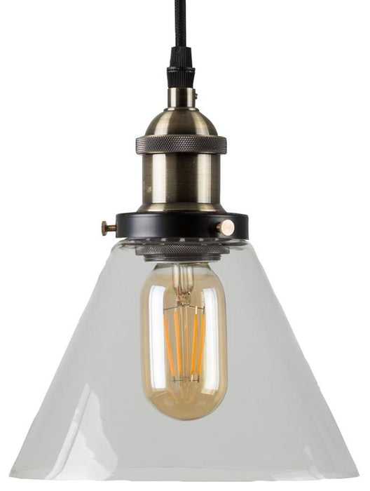 Norton Ceiling Pendant, E27, Antique Brass