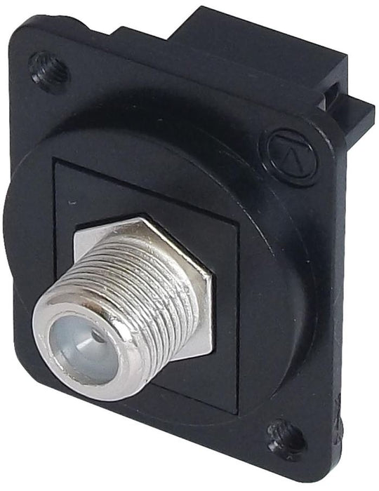 Panel Mount F Connector Keystone Coupler, Black