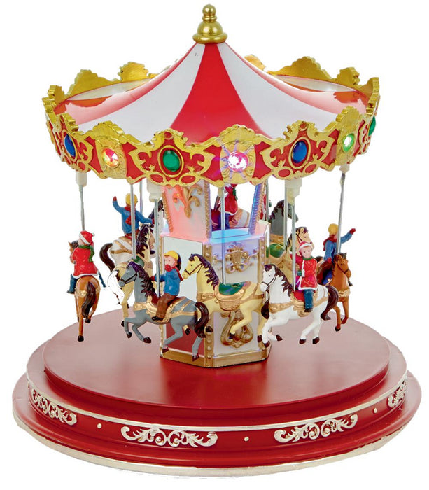 Light-Up Animated Christmas Carousel Ornament