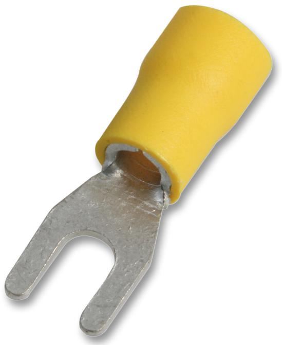 Fork Crimp Terminals Yellow 36A 5.0mm, 100 Pack