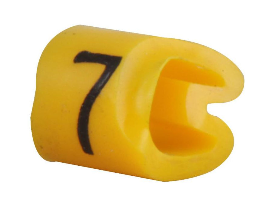 Z Type Cable Marker, 7, Chevron Cut, Yellow, 2.5-4.0mm, Reel of 1000