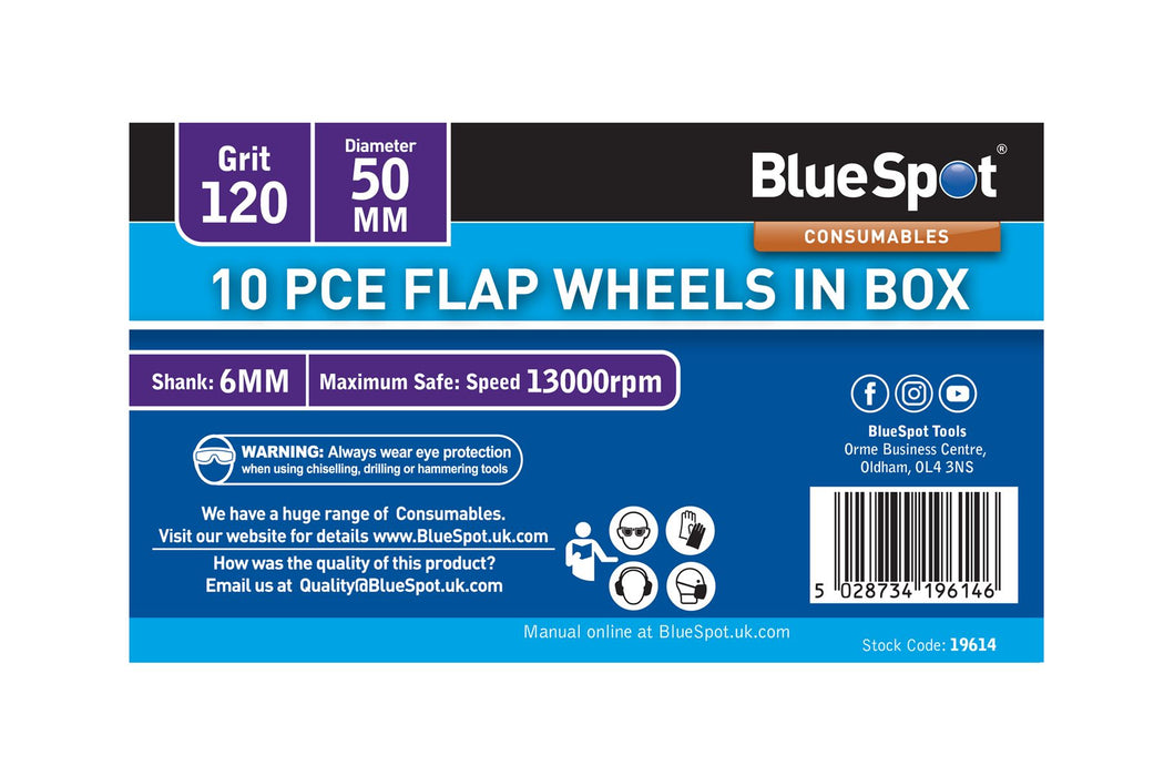 50mm Flap Wheels In Box - 10 Piece