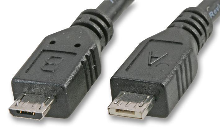 USB 2.0 Micro B to Micro A Male to Male Lead, 1.8m