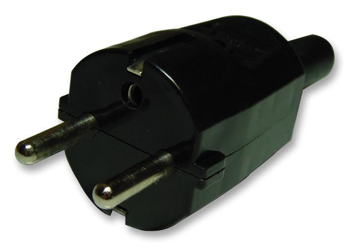 Schuko Plug - Top Entry / Black