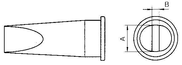 Chisel Soldering Iron Tip, 6.7mm