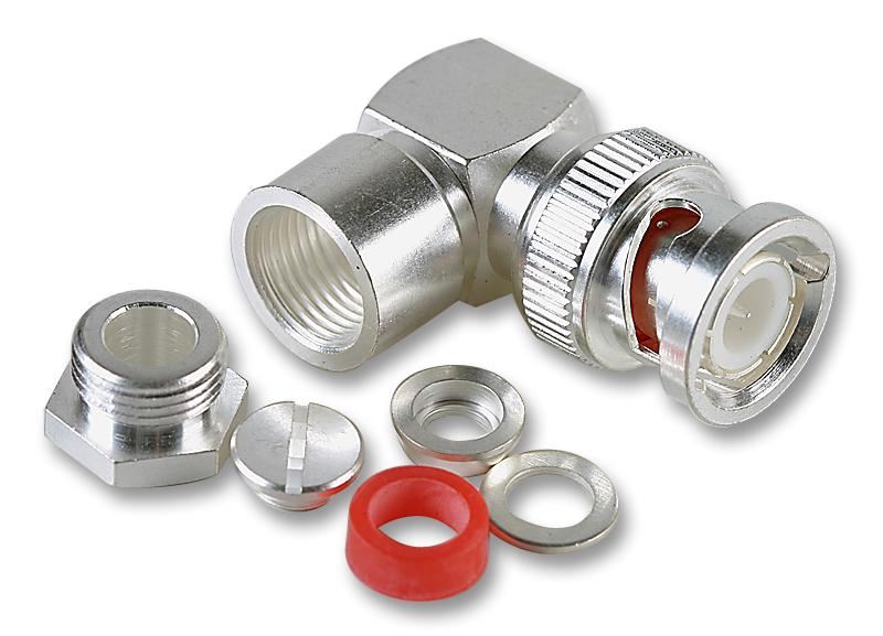 50 ohm BNC Right Angled Clamp On Plug, DC to 4GHZ - RG58 Cable