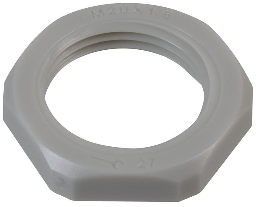 Nylon Lock Nut, Grey, Pack of 10