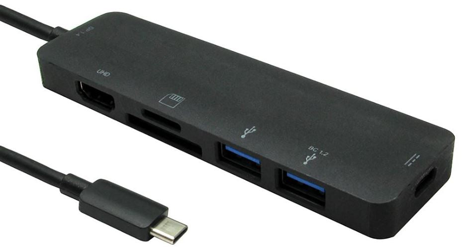 USB-C 6-in-1 Multiport Adaptor with HDMI & Card Reader