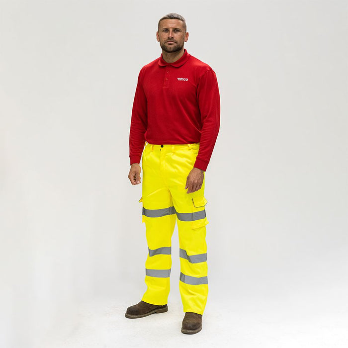 Hi-Visibility Workwear Yellow Executive Trousers - Each. All Sizes