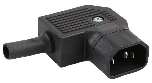 Rewireable C14 IEC Plug Connector Black