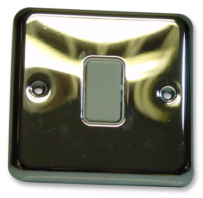 Chroma Plus 6A 1 Gang Light Switch, Polished Chrome
