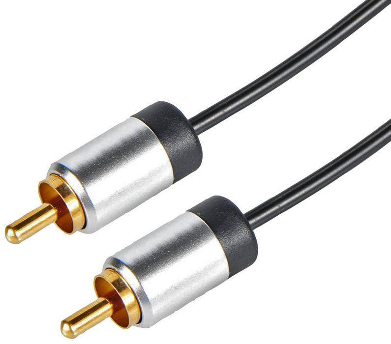 Phono (RCA) Male to Male Digital Coax Lead with Aluminium Headshells