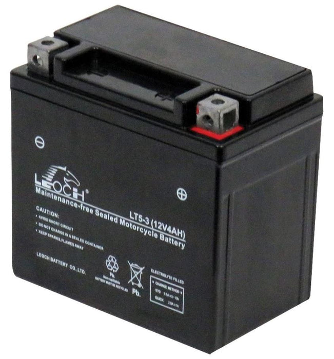 12V 4Ah High Performance Motorcycle Battery - Low Maintenance & Dry Charged