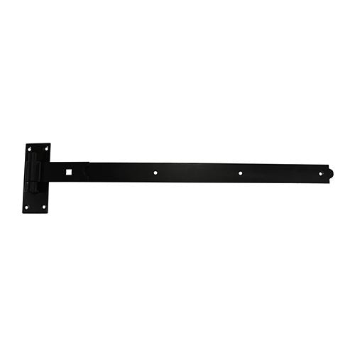 Pair of Straight Band & Hook Hinges On Plates Black. Door Gate Garage