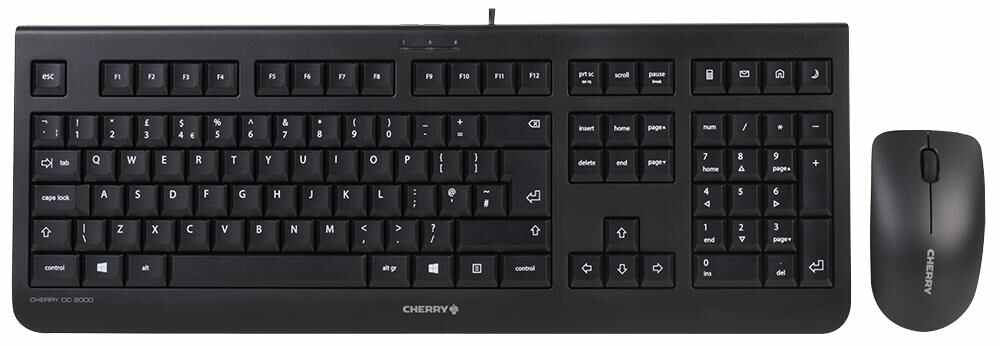 CHERRY - CHERRY DC 2000 Corded Keyboard & Mouse Set, Black