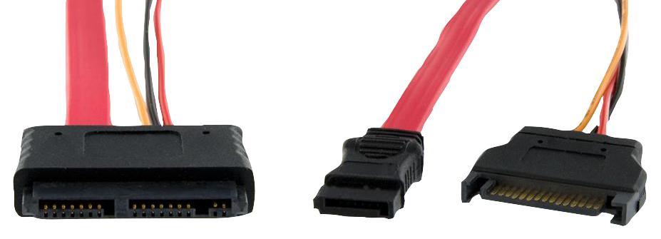 Micro SATA to SATA with SATA Power Adaptor Cable, 0.3m