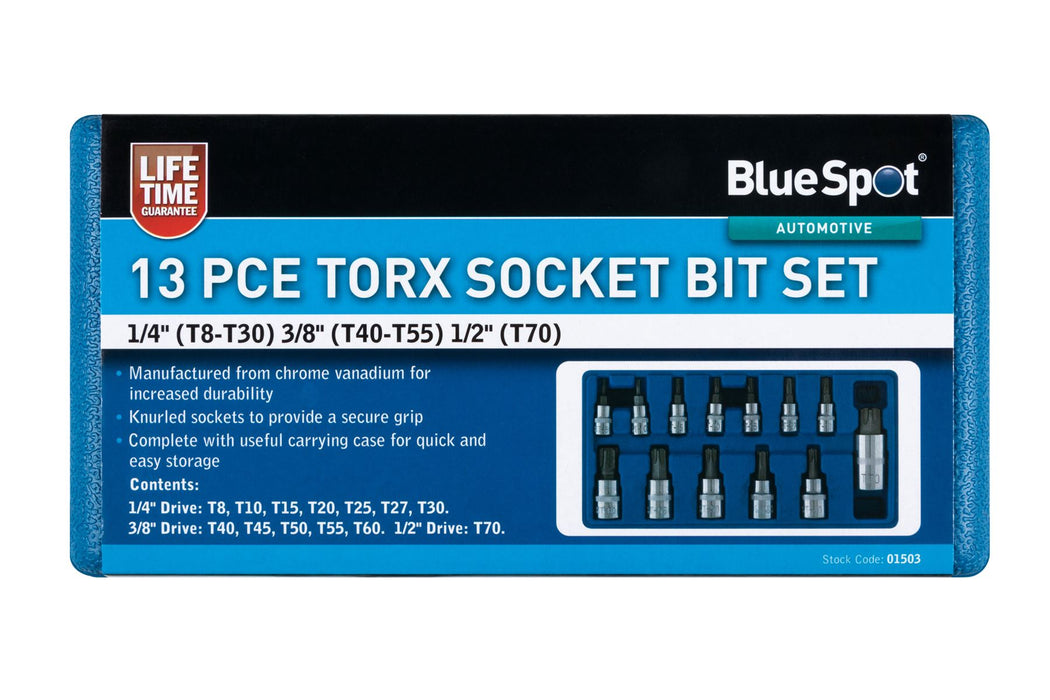 13PCE Torx Socket Bit Set (T8-T60)