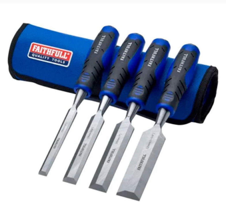 Faithfull 4 Piece Chisel Set with Storage Roll