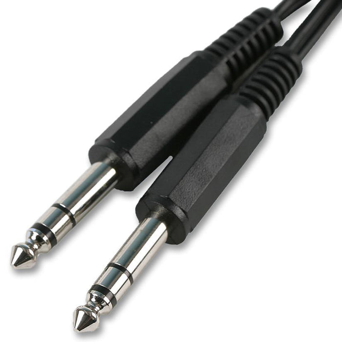 6.35mm (1/4") Stereo Jack Plug to Plug Lead, 1.5m Black