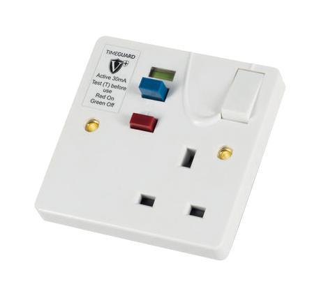 RCD Single White Socket