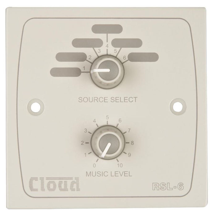 Remote Music Source Select and Level Control Panel, White