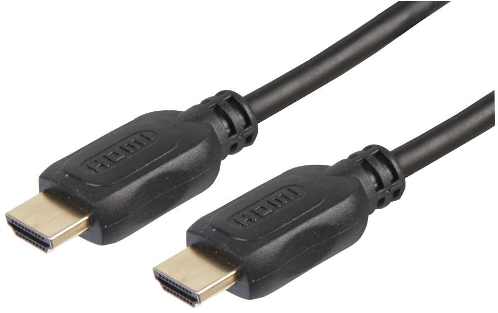 Premium High Speed HDMI Lead Male to Male, Gold Contacts, 5m Black