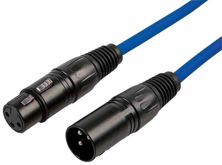 3 Pin XLR Male to Female Patch Lead, 3m Blue