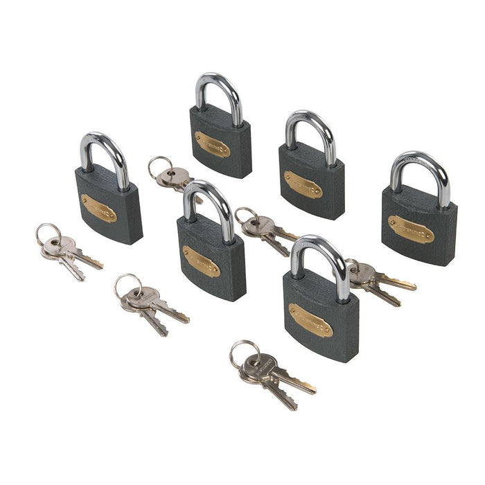 Iron Padlock Keyed Alike 6pk - 50mm