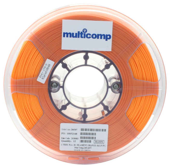 1.75mm Filament for 3D Printer, Orange, 1kg