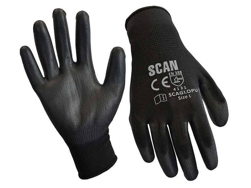 Black PU Coated Gloves