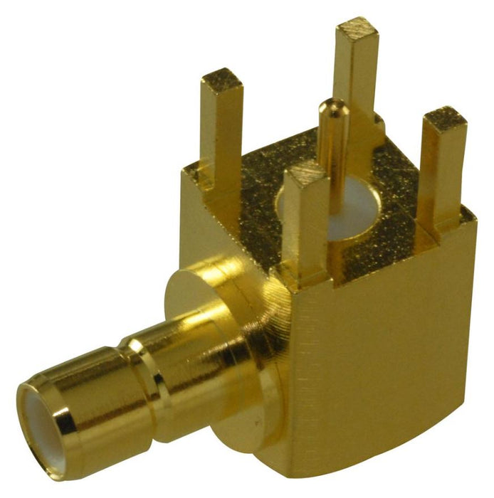 RF Coaxial, SMB, Right Angle Jack, 50 Ohm