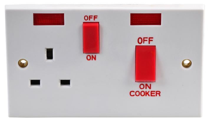 45A DP Cooker Control Switch and Socket with Neon