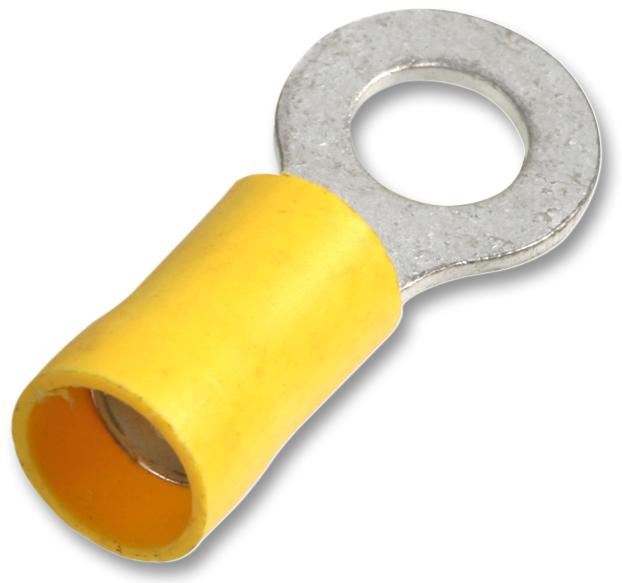 Yellow 4mm Ring Crimp Terminal, 100 Pack